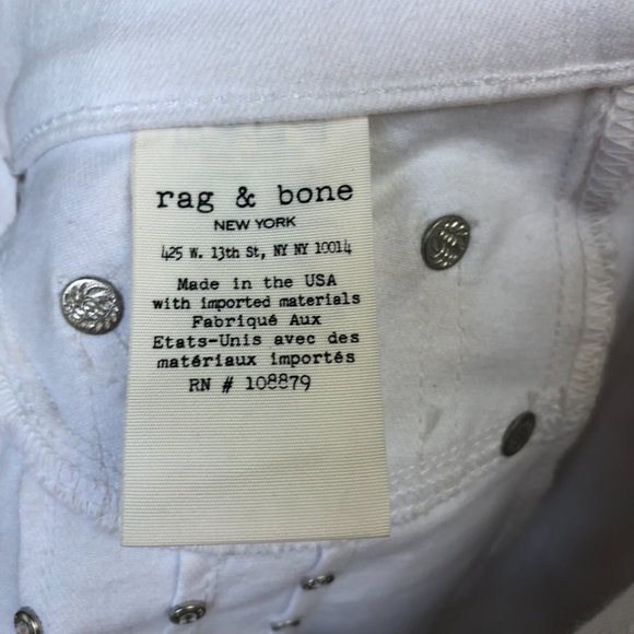 Rag & Bone Studded Skinny Jeans White Sz 25 - Picture 10 of 15